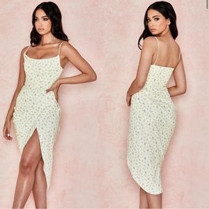 Lemon floral print corset dress